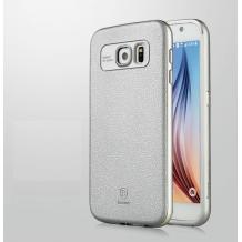 Метален бъмпер / Bumper / BASEUS Fusion Classic Series с твърд гръб за Samsung Galaxy S6 G920 - сребрист