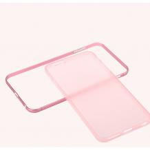 Метален бъмпер / Bumper Baseus Golden Case със силиконов гръб за Apple iPhone 6 / iPhone 6s - прозрачен / розов / мат