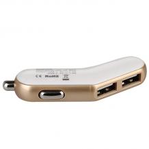 Универсално зарядно за кола Baseus Smart Thin Series double USB 3.4A Car Charger / Input: 12-24V / Output: USB1: 5V-2.4A; USB2: 5V-1A - бял
