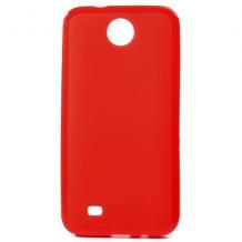Силиконов калъф / гръб / TPU за HTC Desire 300 - червен / мат