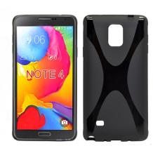 Силиконов калъф / гръб / TPU X-Line за Samsung Galaxy Note 4 N910 / Samsung Note 4 - черен