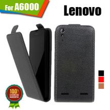 Кожен калъф Flip тефтер Flexi със силиконов гръб за Lenovo A6000 / A6010 - черен