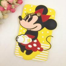 Силиконов калъф / гръб / TPU 3D за Samsung Galaxy A5 SM-A500F / Samsung A5 - жълт / Minnie mouse