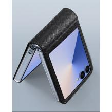 Оригинален кожен калъф Dux Ducis Bril Case за Samsung Galaxy Z Flip 7 - черен