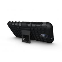 Силиконов гръб TPU Hybrid с твърда част и стойка за HTC Desire 620 - черен