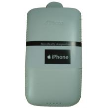 Кожен калъф с издърпване за Iphone 4 / Iphone 4S - Бял