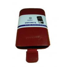 Кожен калъф с издърпване за Samsung Galaxy Ace S5830  Червен