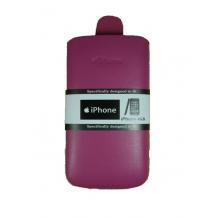 Кожен калъф с издърпване за Iphone 4 / Iphone 4S - Розов