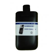 Кожен калъф с издърпване за Samsung S5830 Galaxy Ace - Черен