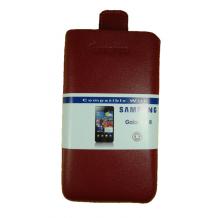 Кожен калъф с издърпване за Samsung i9100 Galaxy S II - червен