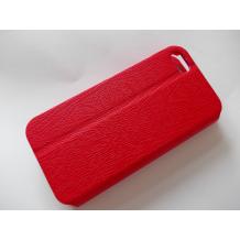 Луксозен кожен калъф със стойка Alis за Apple iPhone 5C - червен