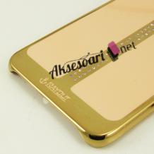 Луксозен твърд гръб RAYOUT diamond case за Samsung Galaxy S6 Edge+ G928 / S6 Edge Plus - златист / с камъни