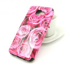 Кожен калъф Flip тефтер със стойка за Samsung Galaxy A5 2016 A510 - розови рози