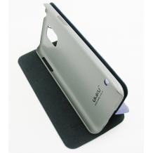 Луксозен кожен калъф Flip тефтер UMKU VIAJERO Series за Samsung G900 Galaxy S5 / Galaxy S5 Neo G903 - син със стойка / New York 