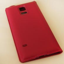 Луксозен кожен калъф Flip Cover S-View за Samsung Galaxy S5 mini G800 - червен
