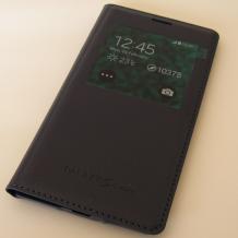 Луксозен кожен калъф Flip Cover S-View за Samsung Galaxy S5 mini G800 - син
