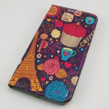 Кожен калъф Flip тефтер със стойка за Samsung Galaxy Note 4 N910 - лилав / Art 3