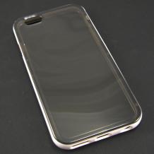 Силиконов калъф / гръб / TPU за Apple iPhone 6 4.7" - прозрачен / бял кант