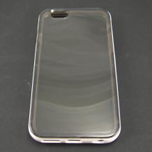 Силиконов калъф / гръб / TPU за Apple iPhone 6 4.7" - прозрачен / бял кант
