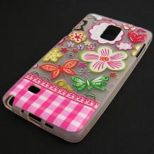 Силиконов калъф / гръб / TPU за Samsung Galaxy S5 G900 / Galaxy S5 Neo G903 - цветя и пеперуди
