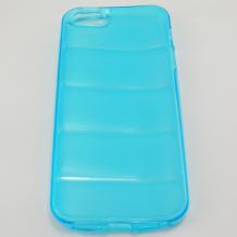 Силиконов гръб / калъф / TPU 3D за Apple iPhone 5 / iPhone 5S - син
