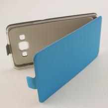 Ултра тънък кожен калъф Flip тефтер Flexi за Samsung Galaxy A5 SM-A500F - син
