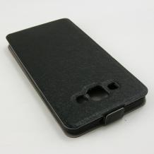 Ултра тънък кожен калъф Flip тефтер Flexi за Samsung Galaxy A5 SM-A500F - черен