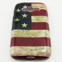Силиконов калъф / гръб / TPU за Samsung Galaxy Ace 4 G313 - Retro American flag