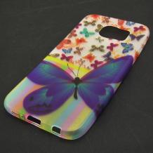  Ултра тънък силиконов калъф / гръб / TPU Ultra Thin за Samsung Galaxy S6 G920 - пеперуди