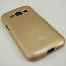 Луксозен силиконов калъф / гръб / TPU Mercury GOOSPERY Jelly Case за Samsung Galaxy J1 - златен