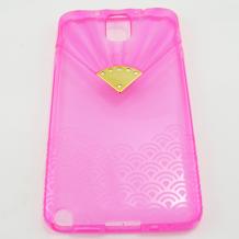 Луксозен силиконов калъф / гръб / TPU с камъни FANCY Series за Samsung Galaxy Note 3 N9005 - розов