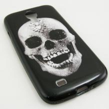 Силиконов калъф / гръб / TPU за Samsung Galaxy S4 I9500 / Samsung S4 I9505 / Samsung S4 i9515 - Skull / черен