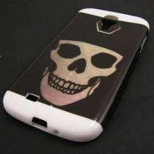 Силиконов калъф / гръб / TPU за Samsung Galaxy S4 I9500 / Samsung S4 I9505 / Samsung S4 i9515 - Skull / черно и бяло