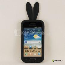 Силиконов калъф / гръб / ТПУ за Samsung Galaxy Ace 2 I8160 - черен заек