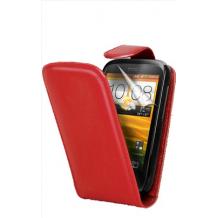 Кожен калъф Flip тефтер за HTC Desire C - червен