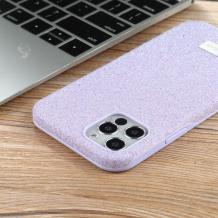 Луксозен твърд гръб / кейс / MUTURAL за Apple iPhone 13 - светло лилав / камъни