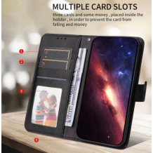 Луксозен кожен калъф Magnet Book със стойка за Xiaomi 17 Ultra - черен