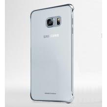 Оригинален твърд гръб Clear Cover EF-QG928 за Samsung Galaxy S6 Edge+ G928 / S6 Edge Plus - прозрачен със сребрист кант