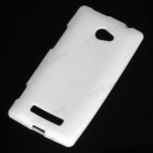 Силиконов калъф / гръб / TPU за HTC Windows Phone 8X - бял гланц