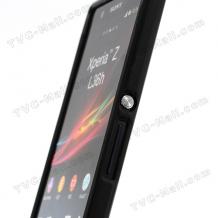 Силиконов калъф ТПУ за Sony Xperia Z L36h C660X C6603 Yuga - черен с брокат