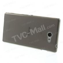 Ултра тънък силиконов калъф / гръб / TPU Ultra Thin за Sony Xperia M2 - прозрачен / черен гланц