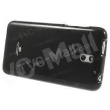 Луксозен силиконов гръб / калъф / TPU Mercury за HTC Desire 610 - JELLY CASE Goospery / черен с брокат