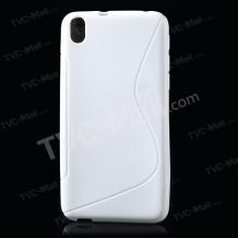 Силиконов калъф / гръб / TPU S-line за HTC Desire 816 - бял