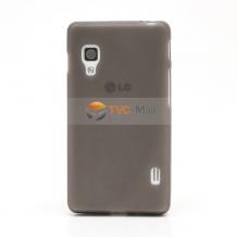 Силиконов калъф / гръб / TPU за LG Optimus L5 II E450 / E460 - сив / прозрачен