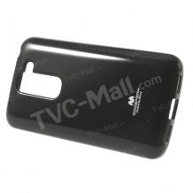 Луксозен силиконов гръб / калъф / TPU Mercury за LG G2 Mini D620 - JELLY CASE Goospery / черен с брокат