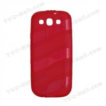 Силиконов гръб / калъф / ТПУ Wave Style за Samsung Galaxy S3 SIII i9300 - червен
