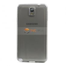 Силиконов калъф / гръб / TPU за Samsung Galaxy Note 3 N9000 N9005 - прозрачен / черен гланц