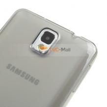 Силиконов калъф / гръб / TPU за Samsung Galaxy Note 3 N9000 N9005 - прозрачен / черен гланц