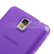 Силиконов калъф / гръб / TPU за Samsung Galaxy Note 3 N9000 N9005 - прозрачен / лилав гланц