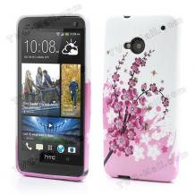 Силиконов калъф ТПУ за HTC One M7 - Peach Blossom